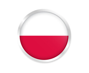 Flag of Poland. Round flag. Flag icon. Circle flag icon logo vector illustration EPS