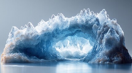 Liquid Crystal Caverns in Futuristic 3D, Isolated on Transparent Background for Abstract and Tech Imagery, Generative AI