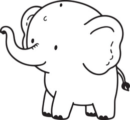 A cute elephant line art design