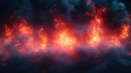 Obraz premium Explosion with Dark Smoke and Lava Border, Ideal for Action and Dramatic Graphics, Generative AI