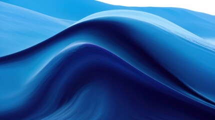 A serene digital piece with undulating blue waves in an abstract setting 