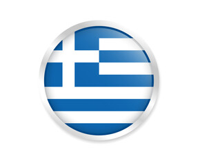 Flag of Greece. Round flag. Flag icon. Circle flag icon logo vector illustration EPS
