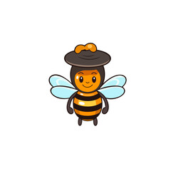 bee logo mascot design sport vector with modern illustration concept style for badge, emblem and tshirt printing. angry bee mascot illustration.