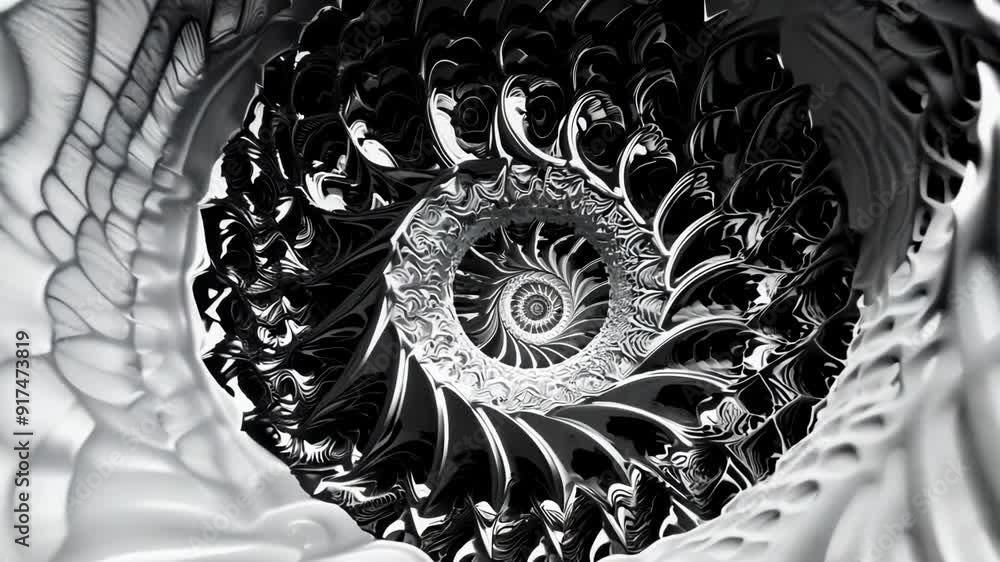 Poster futuristic design with concentric patterns and geometric shapes