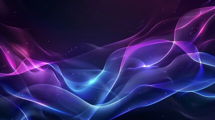 Obraz premium Dark abstract background with glowing wave Shiny moving lines design element