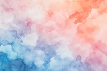 A soft pastel watercolor background with delicate shades of blue, pink and orange