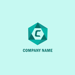 C creative minimalist letter logo. C unique vector initials alphabet letter logo design