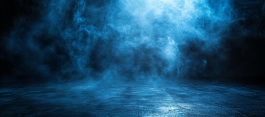 Dark background, blue light in the center