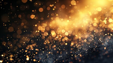 Naklejka premium Sparkling Golden Bokeh Background for Celebrations and Festive Events - Abstract Glitter Illustration with Bright Lights.