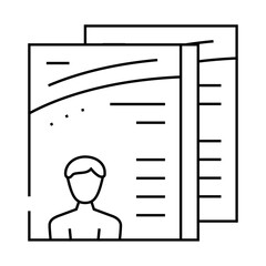 magazine selling department line icon vector. magazine selling department sign. isolated contour symbol black illustration