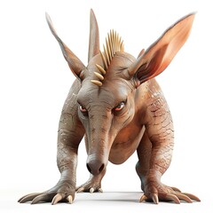 Fototapeta premium Aardvark violent fantasy animal cartoon isolated whitebackground