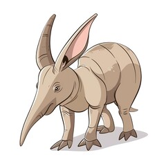 Fototapeta premium Aardvark Water animal cartoon isolated whitebackground