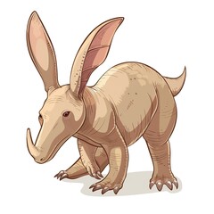 Obraz premium Aardvark Earth animal cartoon isolated whitebackground