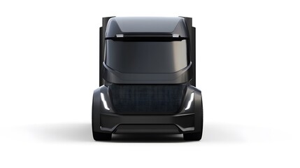 Black Electric Semi-Truck Render - 3D Model