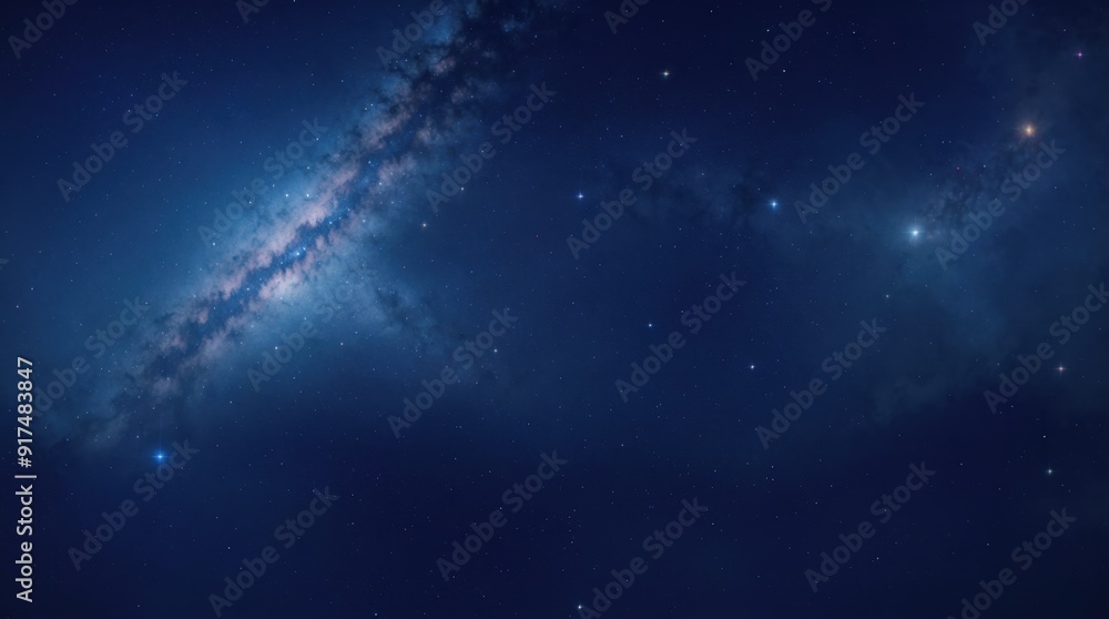 Poster infinite celestial realm dotted with twinkling stars and hazy nebulae
