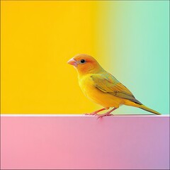 Canary isolated on colorful background