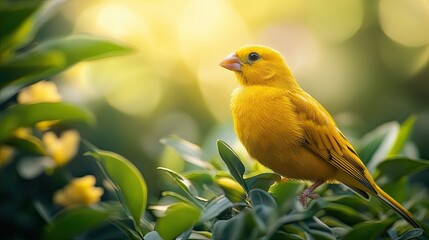 Canary isolated on cute background