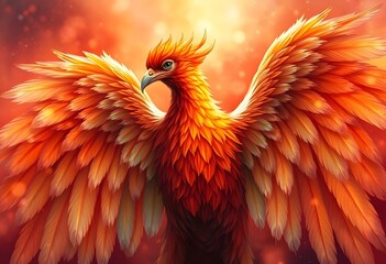 Obraz premium Glowing Orange Phoenix 