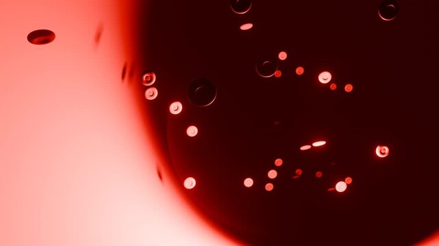 red cells flowing in the bloodstream, immunity, blood type and health care concept. Blood with medicine flowing in the blood stream with blood cells.  blood pressure, healthy heart pumping blood