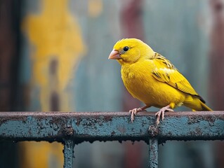 Canary isolated on metal background