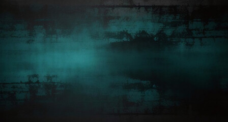 Obraz premium dark teal green grunge texture with grainy noise effect moody web banner background abstract graphic design 