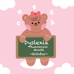 Dyslexia awareness month vector design for dyslexia awareness month celebration. Suitable for flat design graphic illustration for social media, flyer design, flat illustration, banner, template