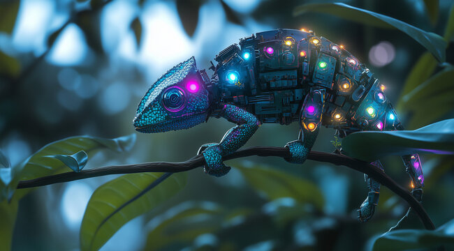Chameleon Robot Modernized: Blending Colors in a Multicolored Design