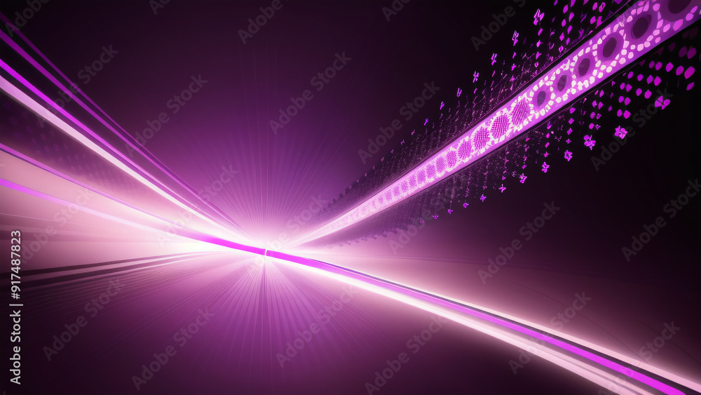 Poster purple abstract background featuring intersecting lines and scattered dots in a modern and dynamic d