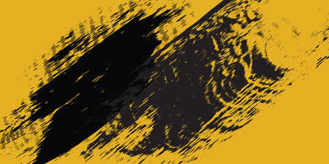 Abstract Yellow Black Scratch Grunge Texture Background