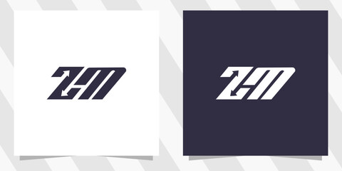 letter zm mz logo design