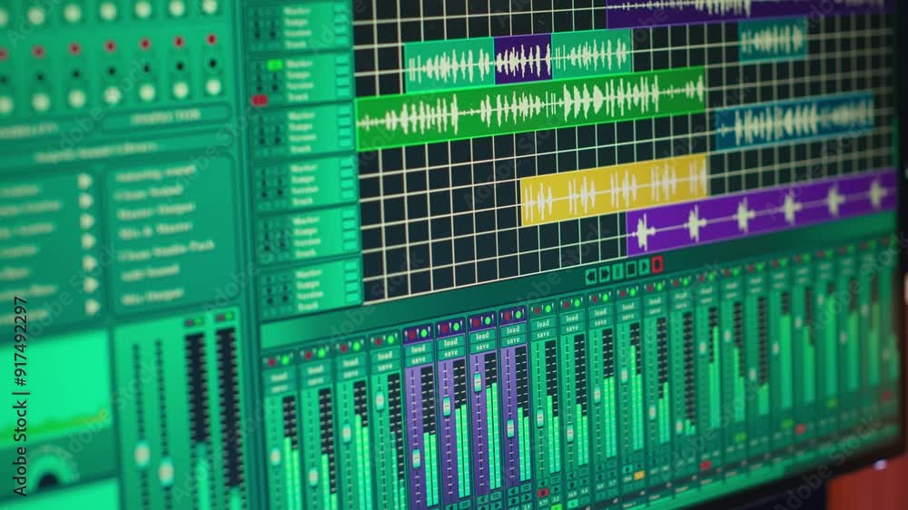 Leinwandbilder empty space used for recording music on electronic tools in home studio, mixing and mastering tracks
