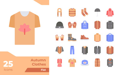 Autumn Clothes Flat Icons