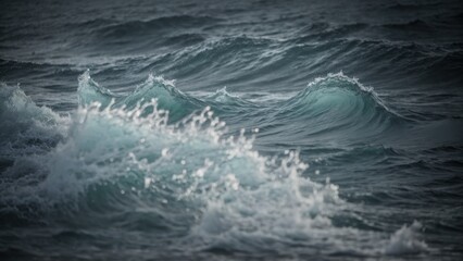 Fototapeta premium Twinkling digital wave generated from floating particles on a dark background 