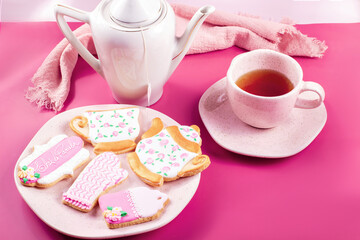 chá da tarde com biscoitos caseiro, biscoito artesanal, lembrança chá de bebê, doces caseiros rosa