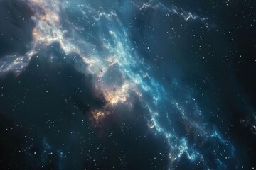 Fototapeta premium Glowing Nebula and Stars in Deep Space