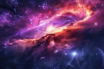 Fototapeta premium Glowing Nebula and Stars in the Cosmos