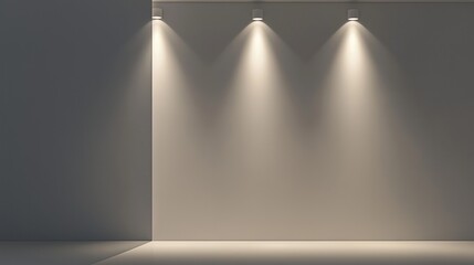 Obraz premium Blank background spotlights wall and floor, falling light, mixed colors, lantern reflection beige brown green pink purple dynamic energy. Product decoration, advertising presentation banners.
