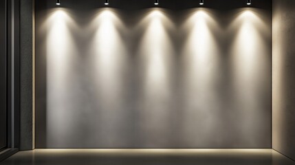 Obraz premium Blank background spotlights wall and floor, falling light, mixed colors, lantern reflection beige brown green pink purple dynamic energy. Product decoration, advertising presentation banners.