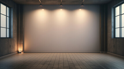 Blank background spotlights wall and floor, falling light, mixed colors, lantern reflection beige brown green pink purple dynamic energy. Product decoration, advertising presentation banners.