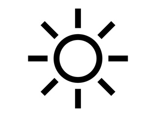 シンプル太陽アイコン：長方形黒線