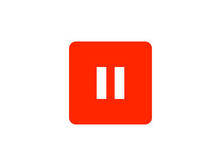 一時停止ボタン：角丸赤