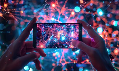 human with smartphone intelligent technology development man with modern concept Generate AI