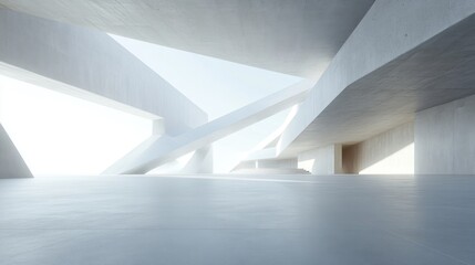 Fototapeta premium Minimalist Concrete Architecture with Open Skylight
