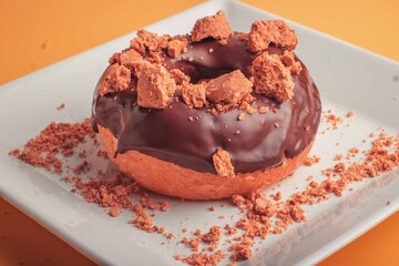 deliciosos donuts de chocolate com cobertura de paçoca.