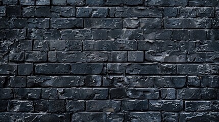 Abstract black brick wall surface texture for home or office decoration.