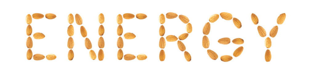 energy word phrase written by almonds