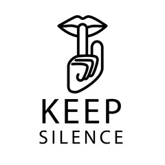 Keep silence icon template