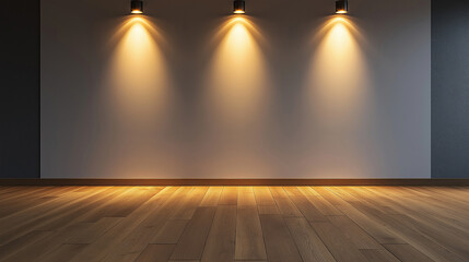 Blank background spotlights wall and floor, falling light, mixed colors, lantern reflection beige brown green pink purple dynamic energy. Product decoration, advertising presentation banners