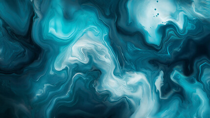 Obraz premium Marbled paper background in deep oceanic tones