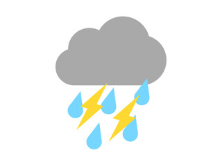 シンプル雷雨雲マークB
